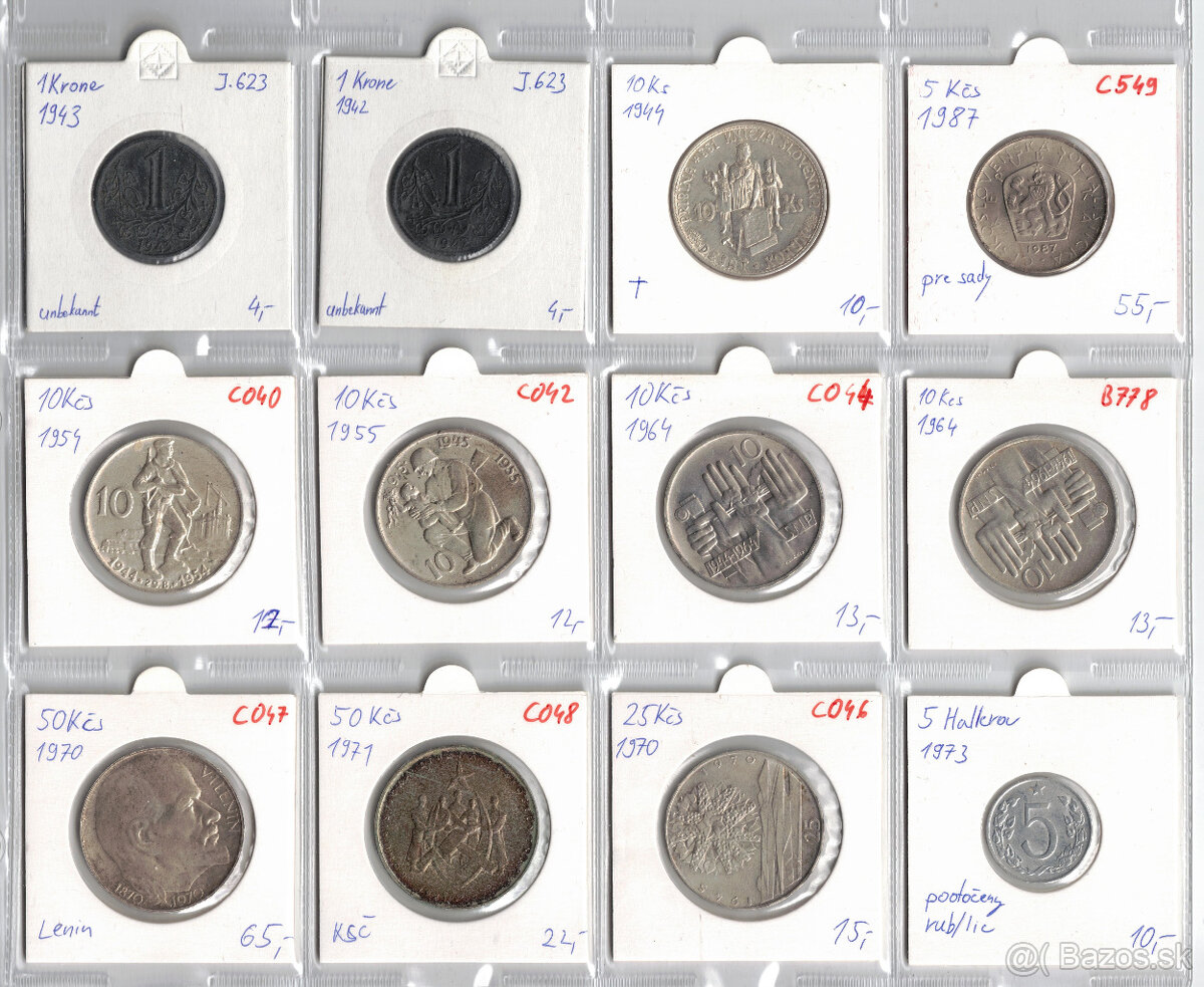Obehove mince CSSR 1946-1992