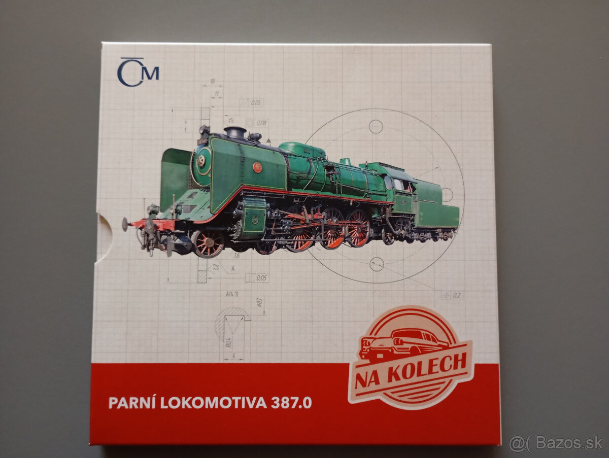 Strieborná minca Na kolesách - Parná lokomotíva 387.0 Mikádo