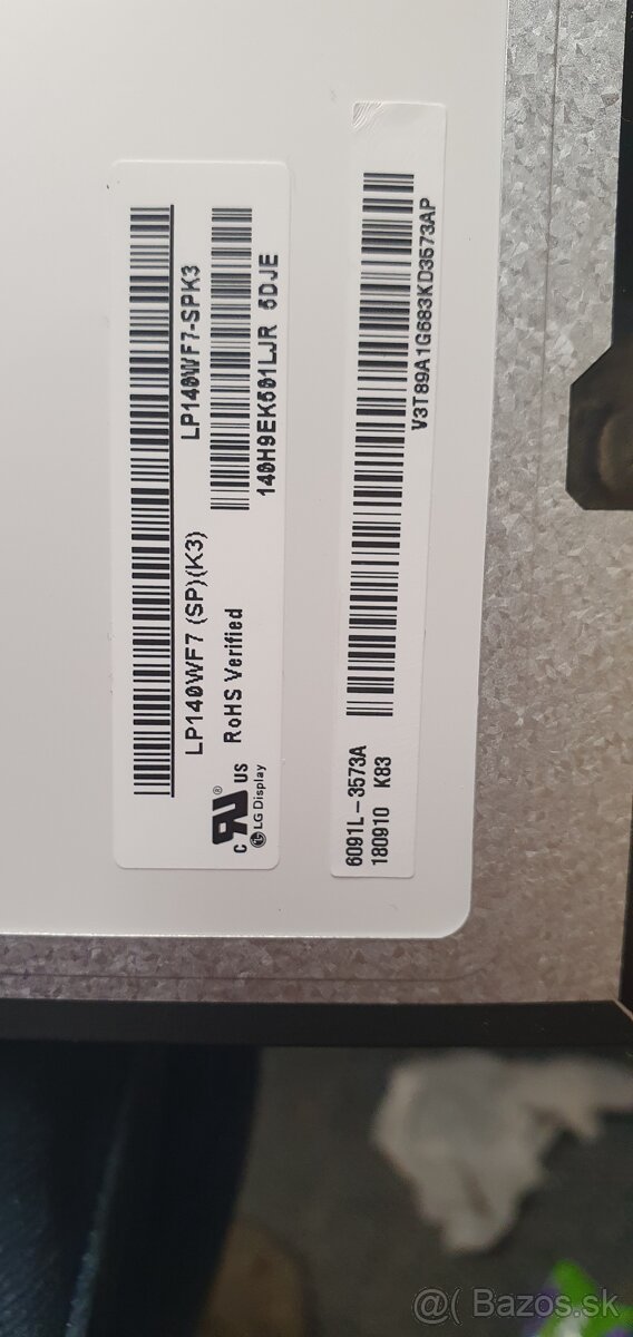 LG displej LCD 14" 30 pin EDP SLIM fullHD 1920x1080p