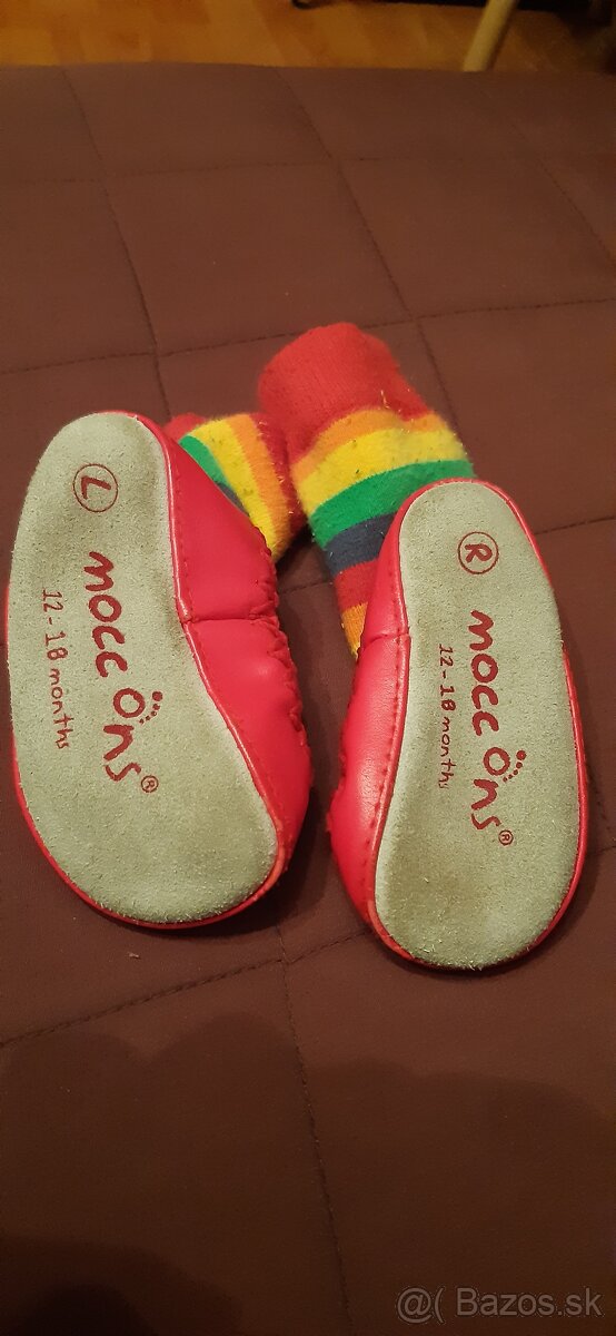 Ponožkové mokasíny veľ. 12-18 mesiacov