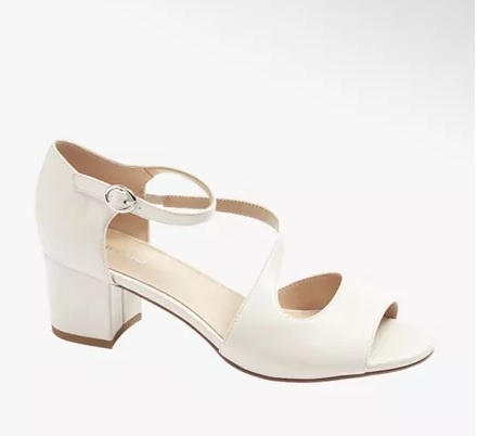 Svadobné biele sandále na nízkom opätku veľkosť 40
