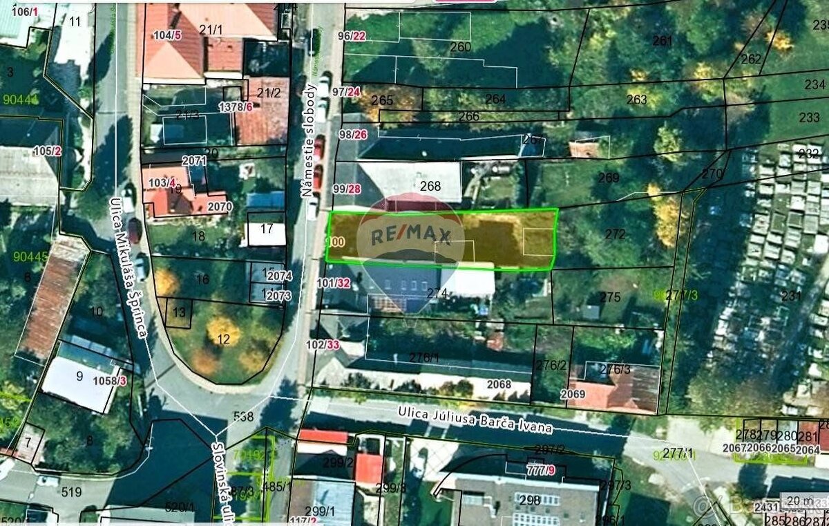 PREDAJ, stavebný pozemok, Krompachy, centrum, 757 m2