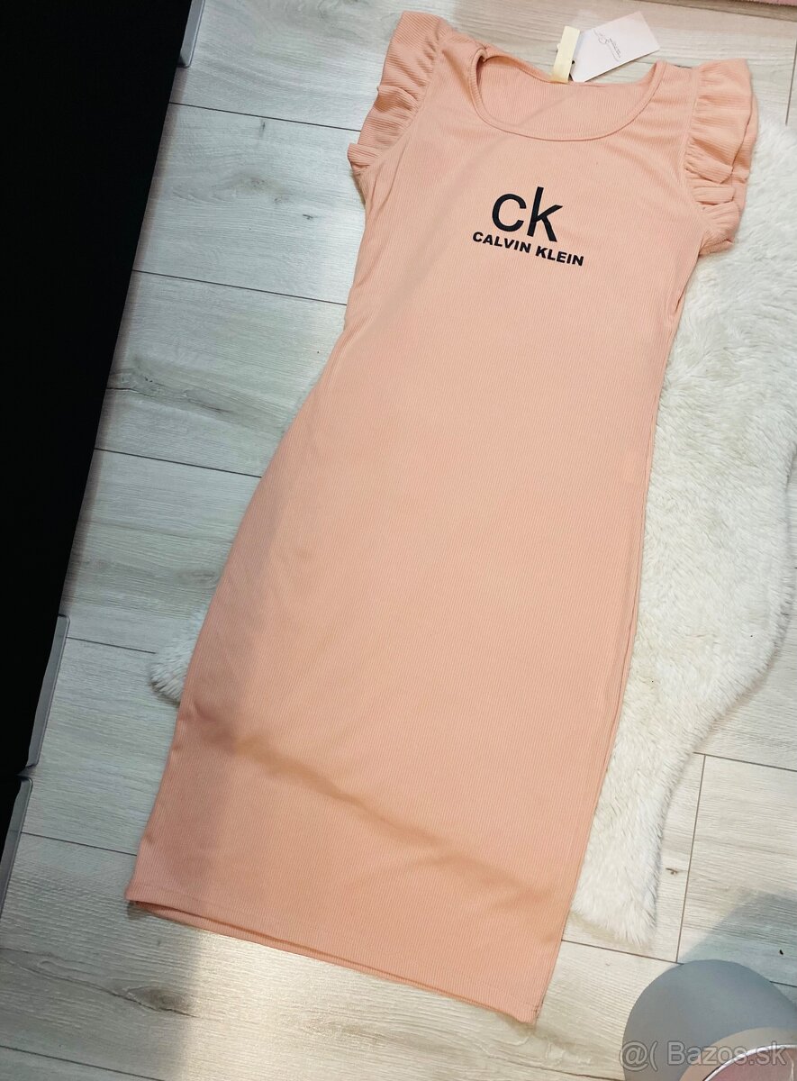 Ruzove saty Calvin klein