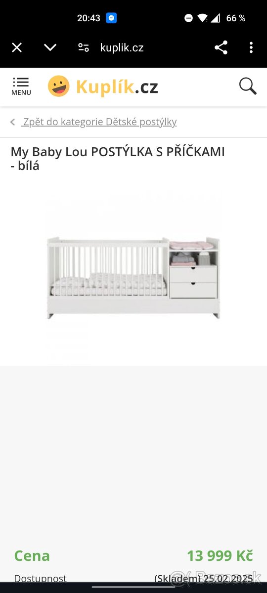 Detská posteľ prebaľovací pult