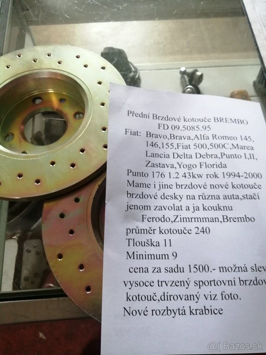 Brembo přední brzdové kotouče Fiat