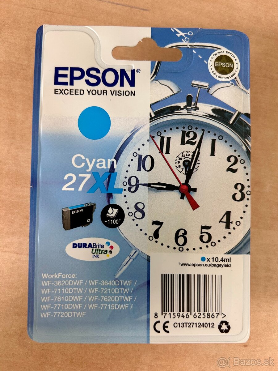 Tonery EPSON 27XL Cyan (modrý)