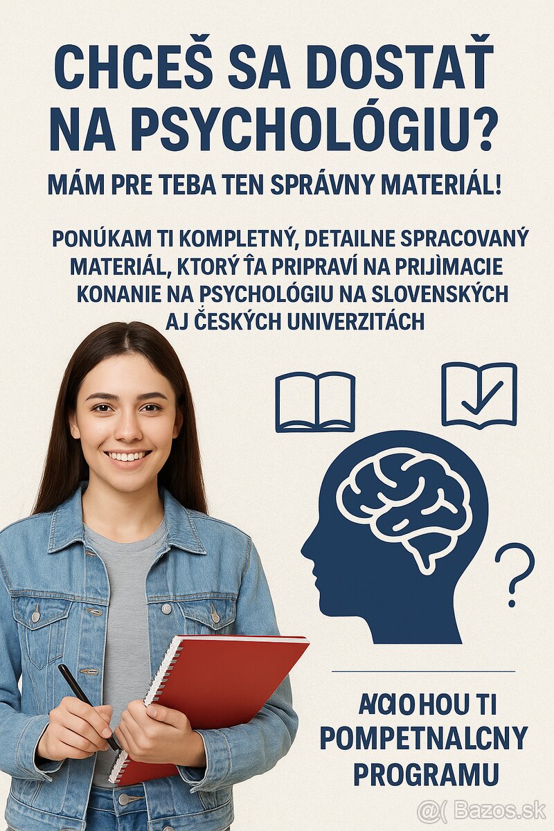 Psychológia - kompletné podklady na prijímacie konanie