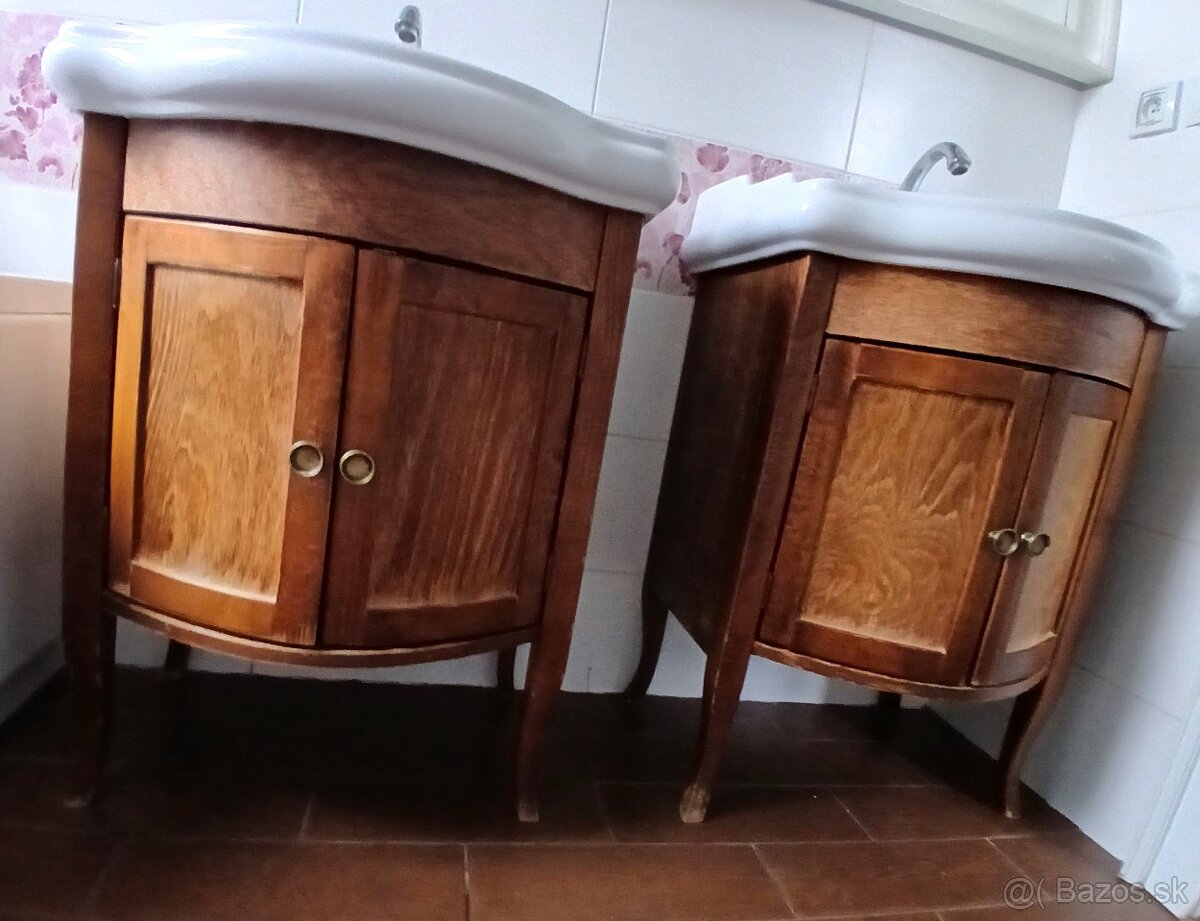 RETRO umývadlova skrinka 60x80x45 s umývadlom a batériou