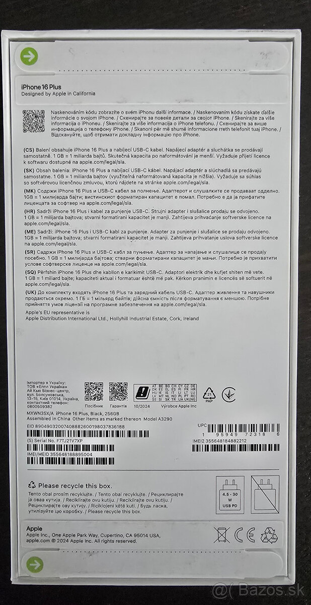 APPLE 16PLUS, 256GB