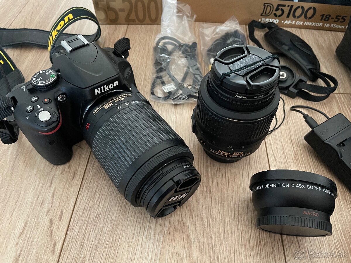 Nikon D5100 18-55 mm +zoom Nikkor 55-200