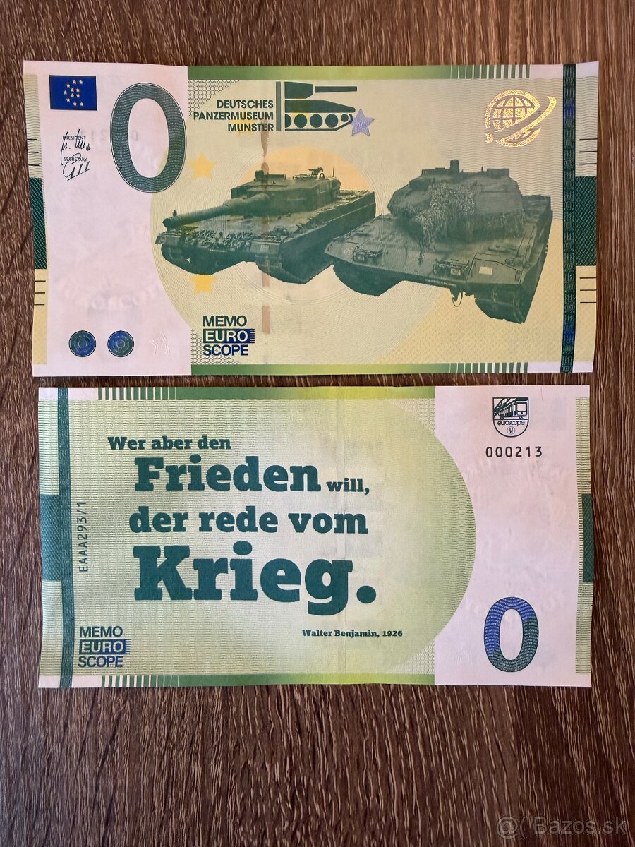 Predam bankovku Munster muzeum 0,-