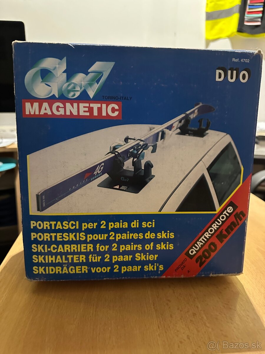 Magnetický Strešný nosič lyží