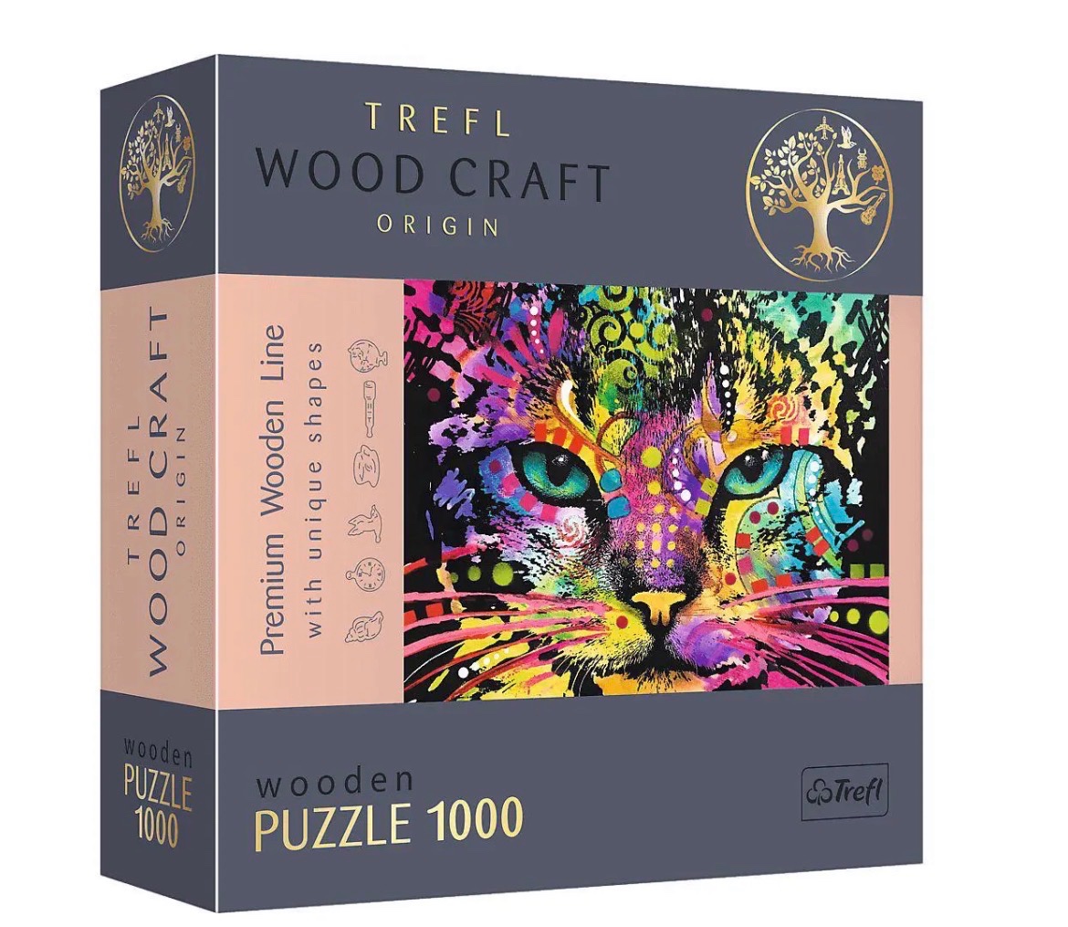 TREFL DREVENÉ PUZZLE FAREBNÁ MAČKA 1000