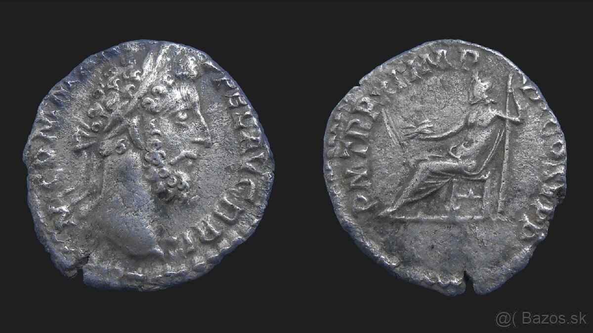 Commodus denár, strieborná minca