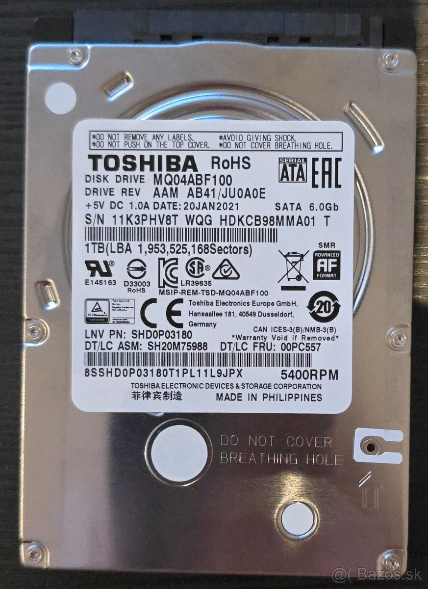 1 TB HDD Toshiba 5400 RPM