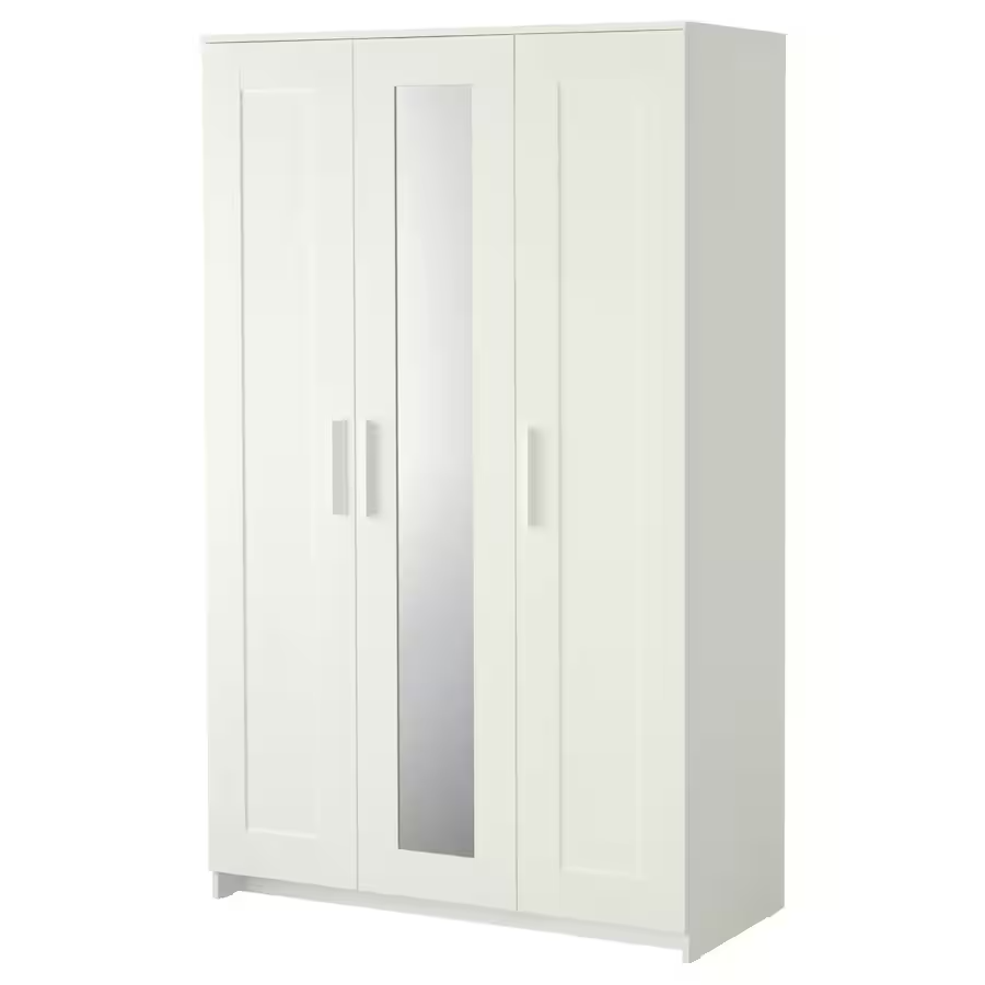 Biela skriňa Brimnes / Ikea - so zrkadlom trojdverová