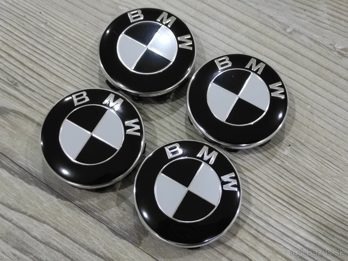 Stredove krytky diskov BMW cierno biele 56mm