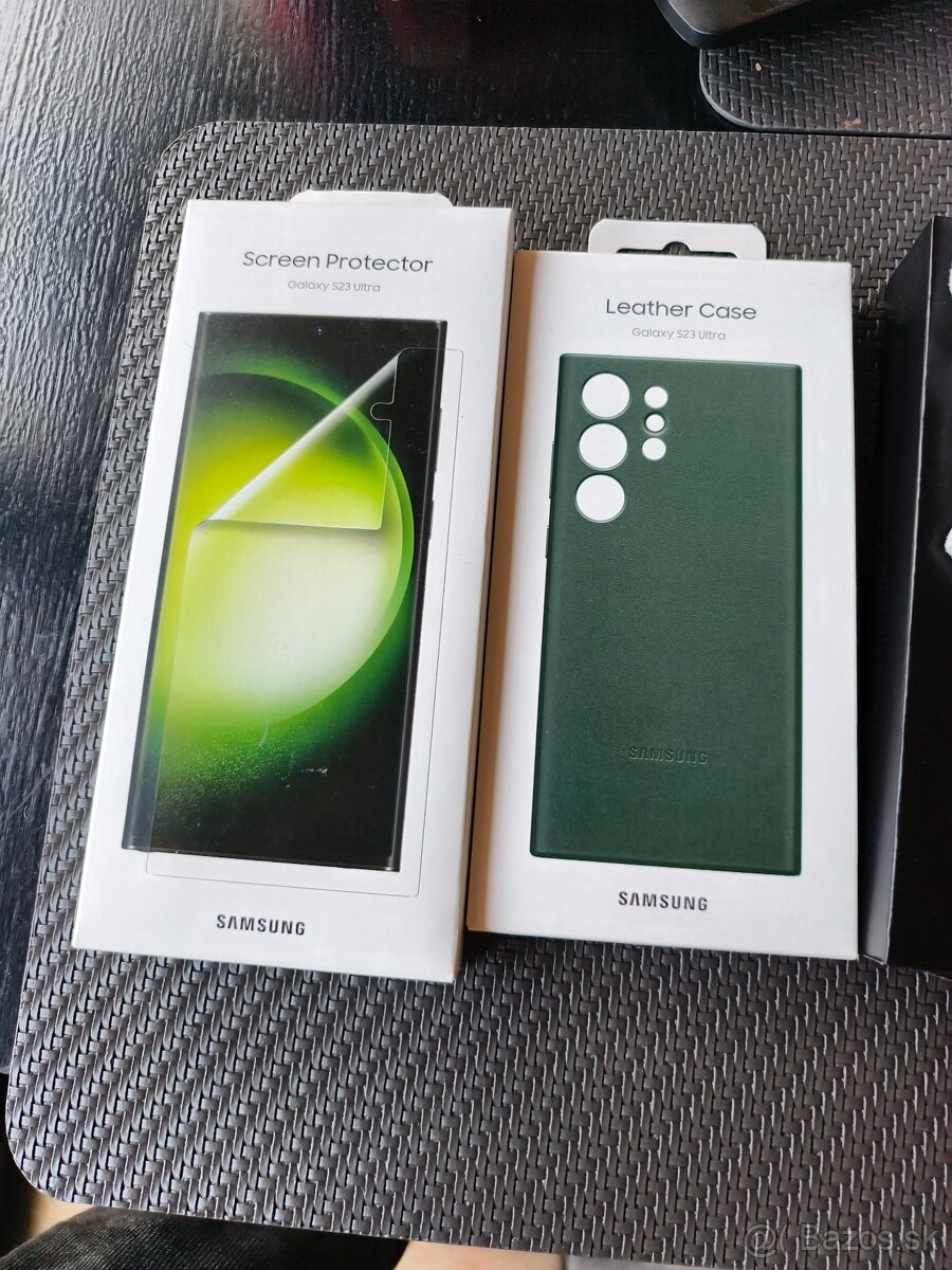 Predám nový ORIGINAL kožený obal a folie na Samsung S23U
