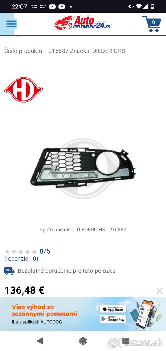 Denni LED svícení na BMW e90