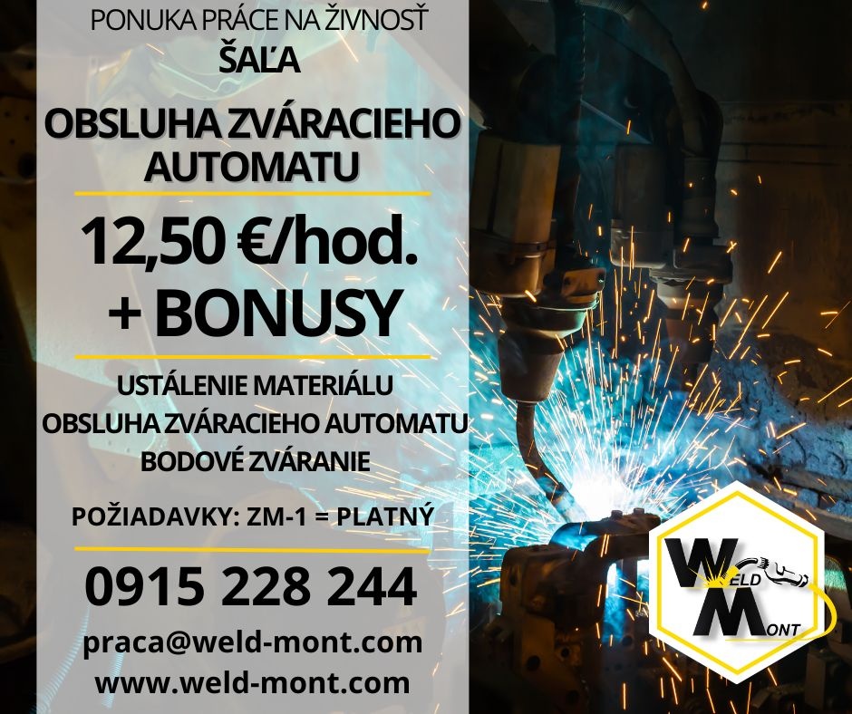 Obsluha zváracieho automatu - Šaľa