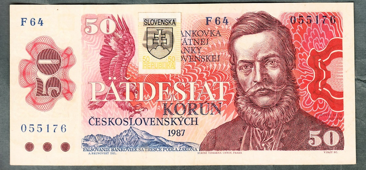 Staré bankovky 50 kčs 1987 SLOVENSKÝ KOLEK