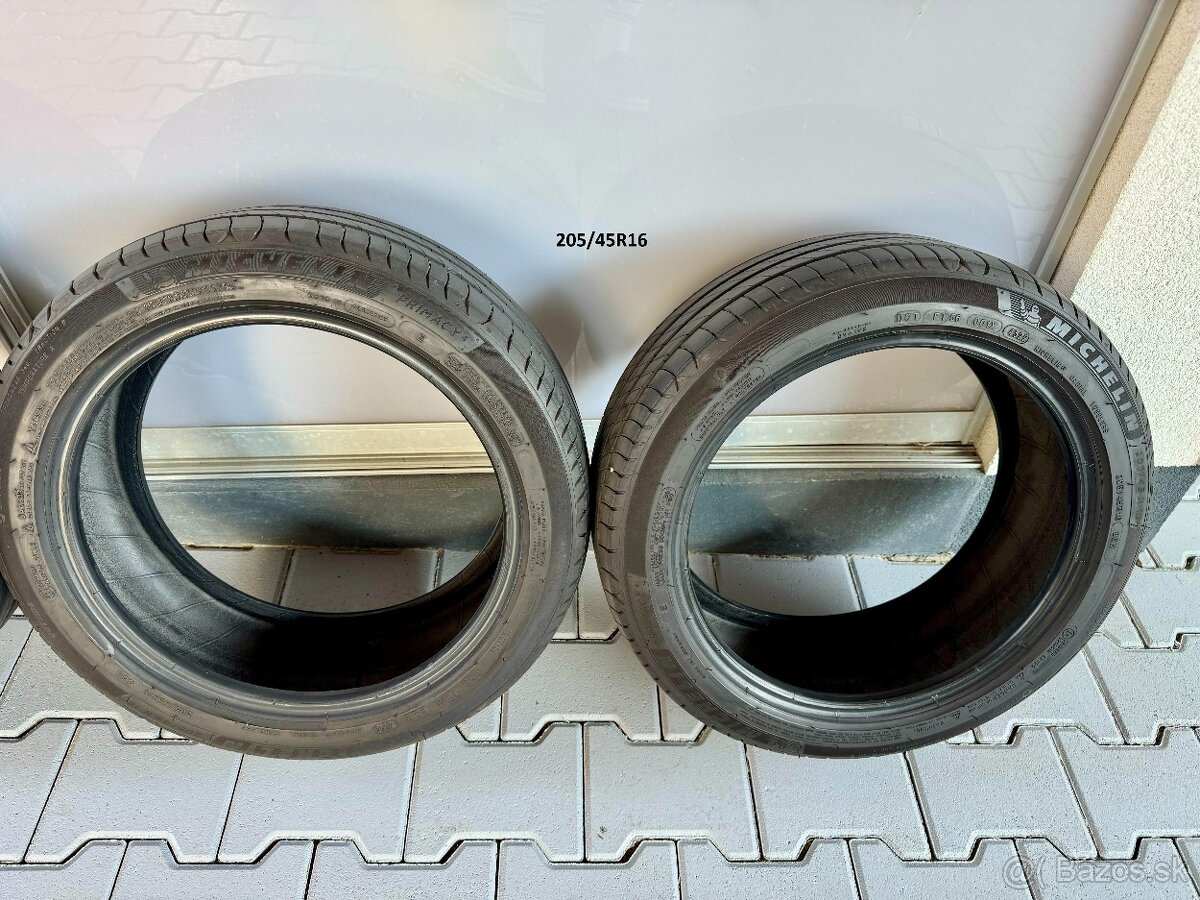 Letné pneu. Michelin 205/45R16
