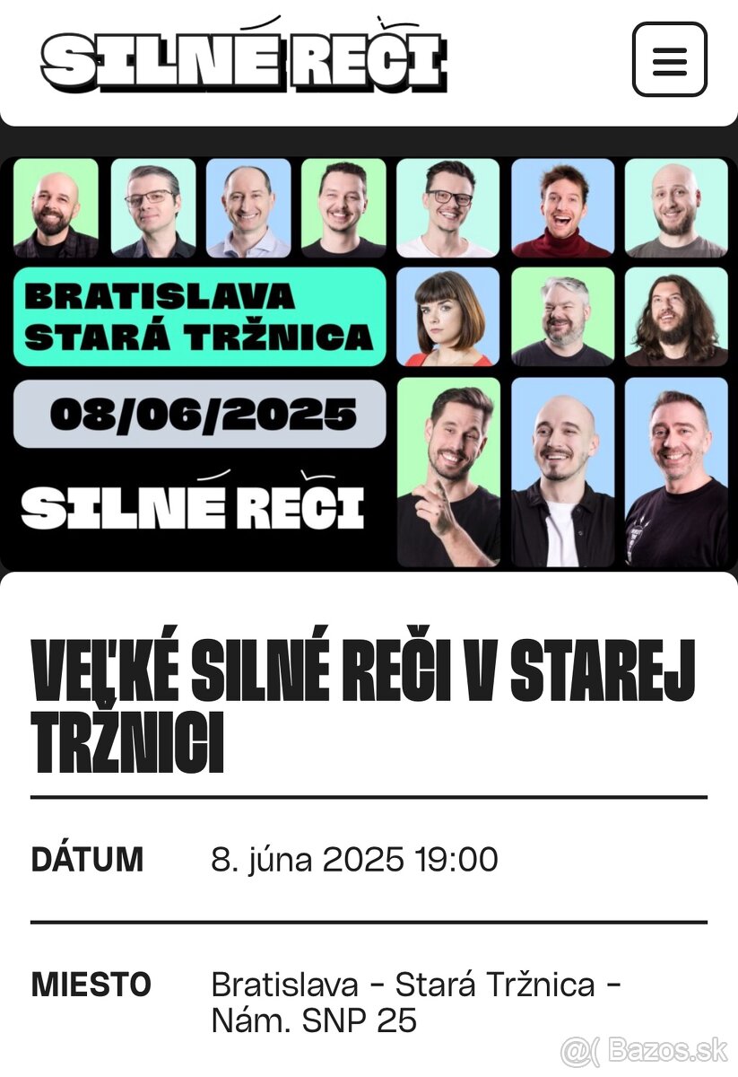 Silné reči vstupenky