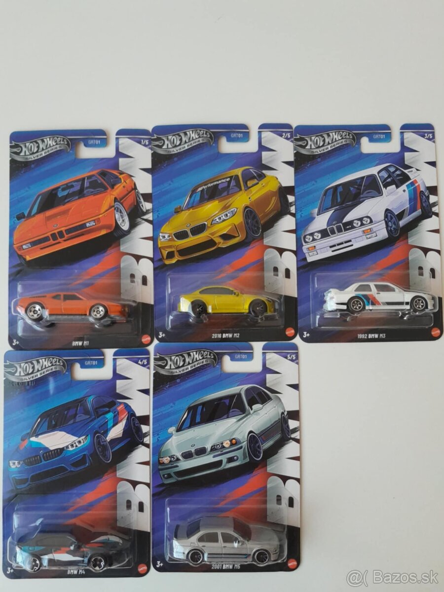 5x Hotwheels BMW Silver Series