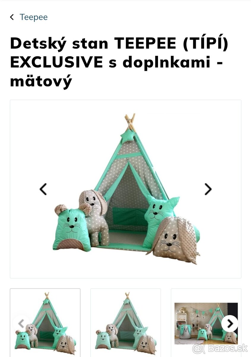 Detsky stan teepee Exclusiv s doplnkami