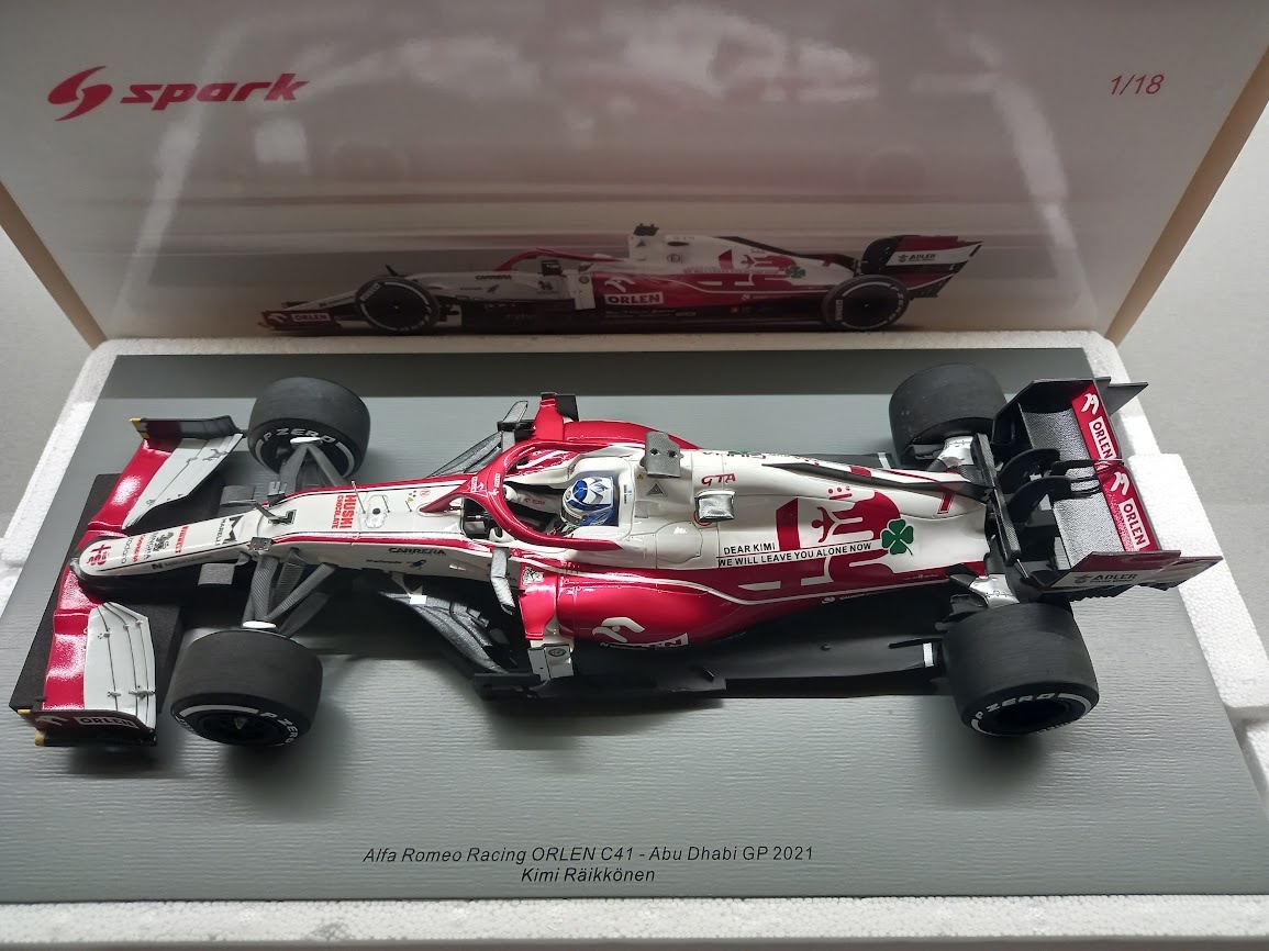 2x F1 SAUBER ALFA ROMEO C40 2021 KIMI RAIKKONEN SPARK 1:18