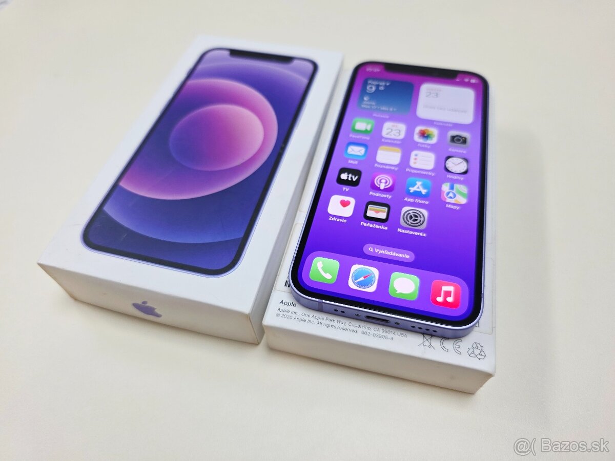 APPLE iPHONE 12 MINI 128GB PURPLE ,ZDRAVIE BATERKY 100%