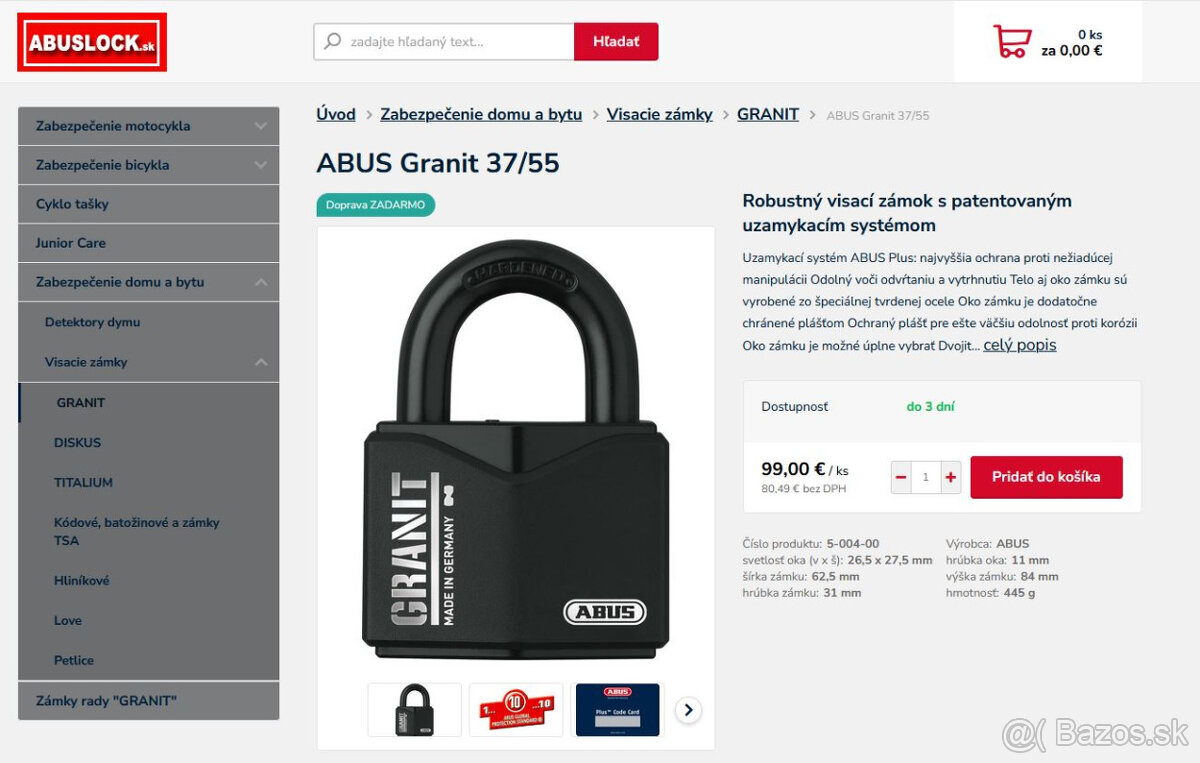 Zámok ABUS 2x