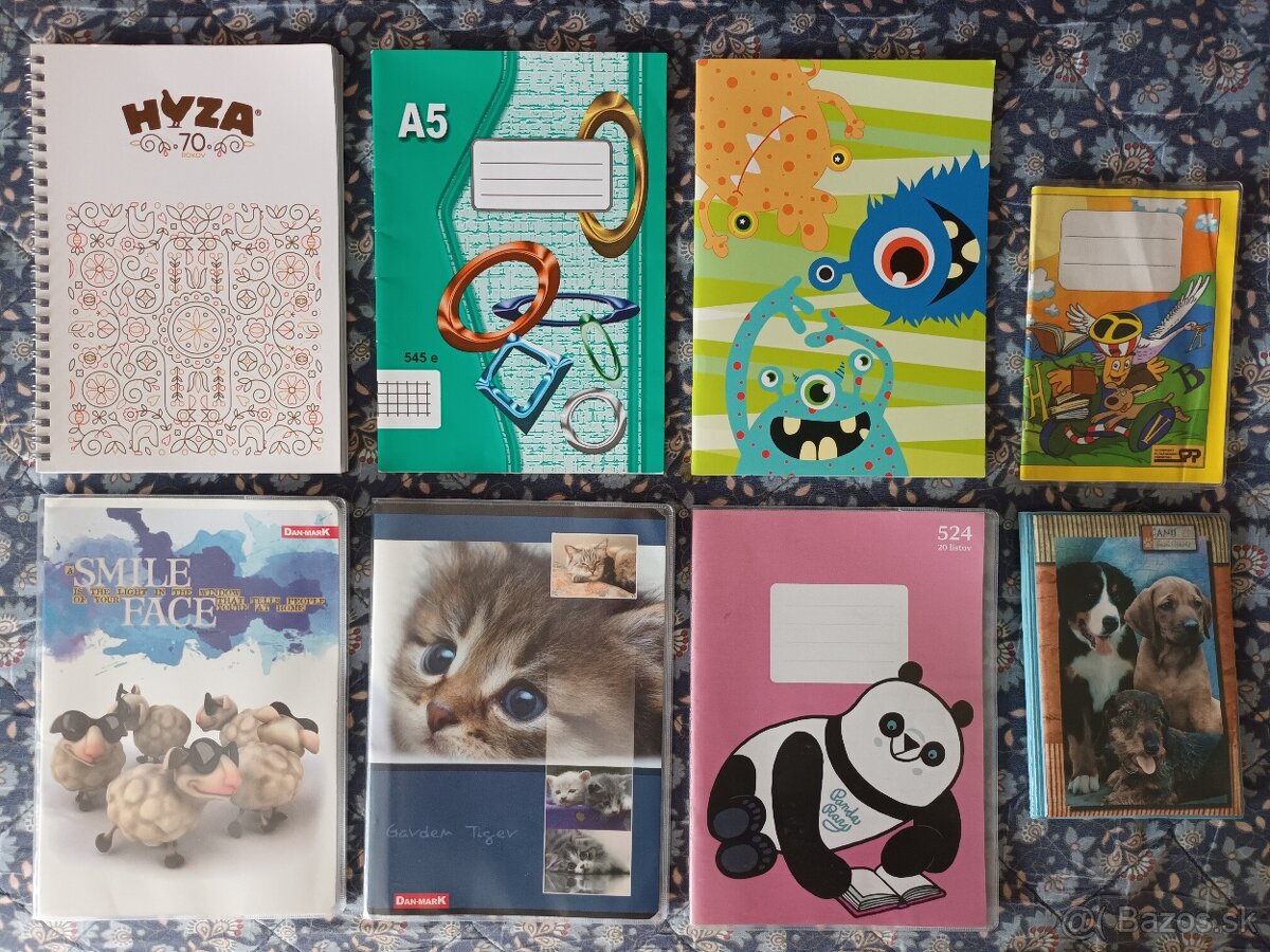 📝Písanky/zošity A5 linajkové, na poznámky, školské potreby