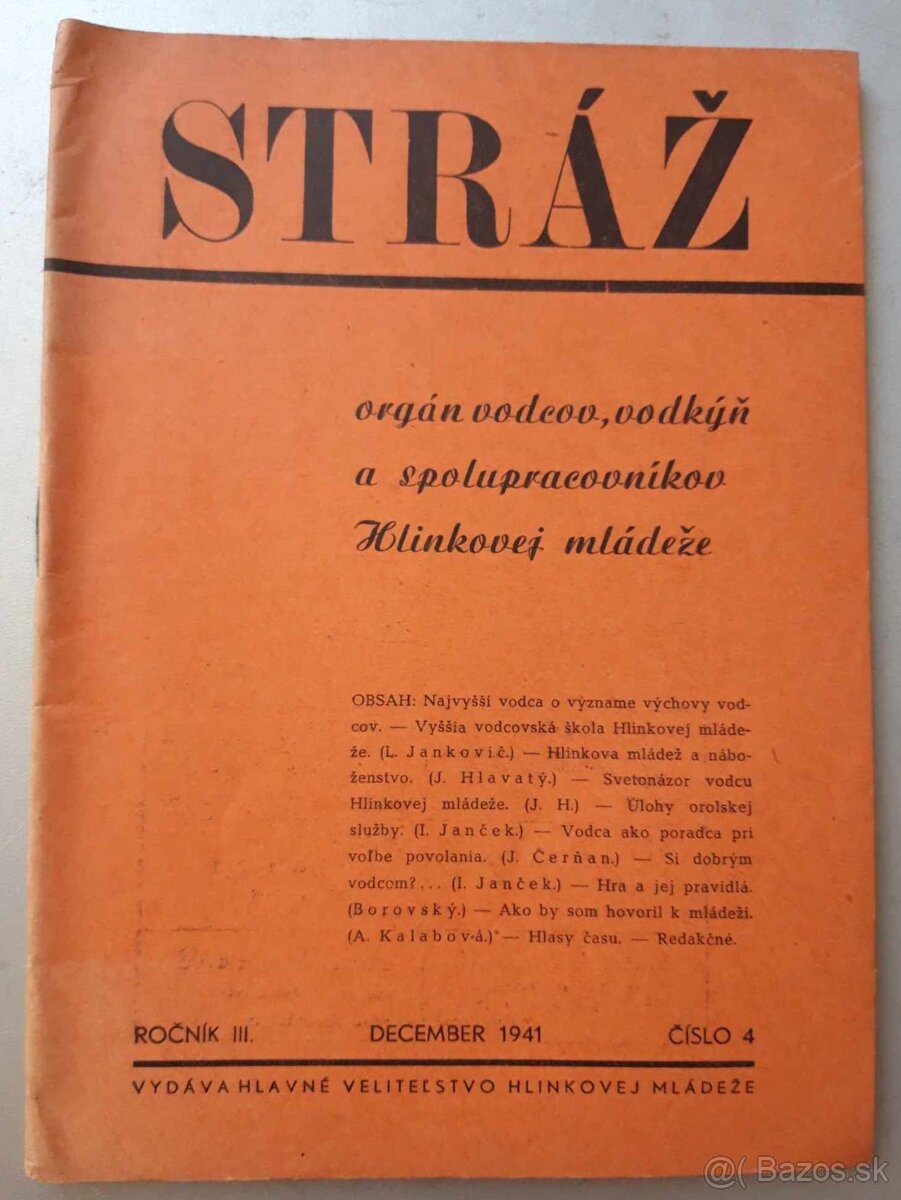 Slovenský štat-predám 5 kusov brožúra STRÁŽ.
