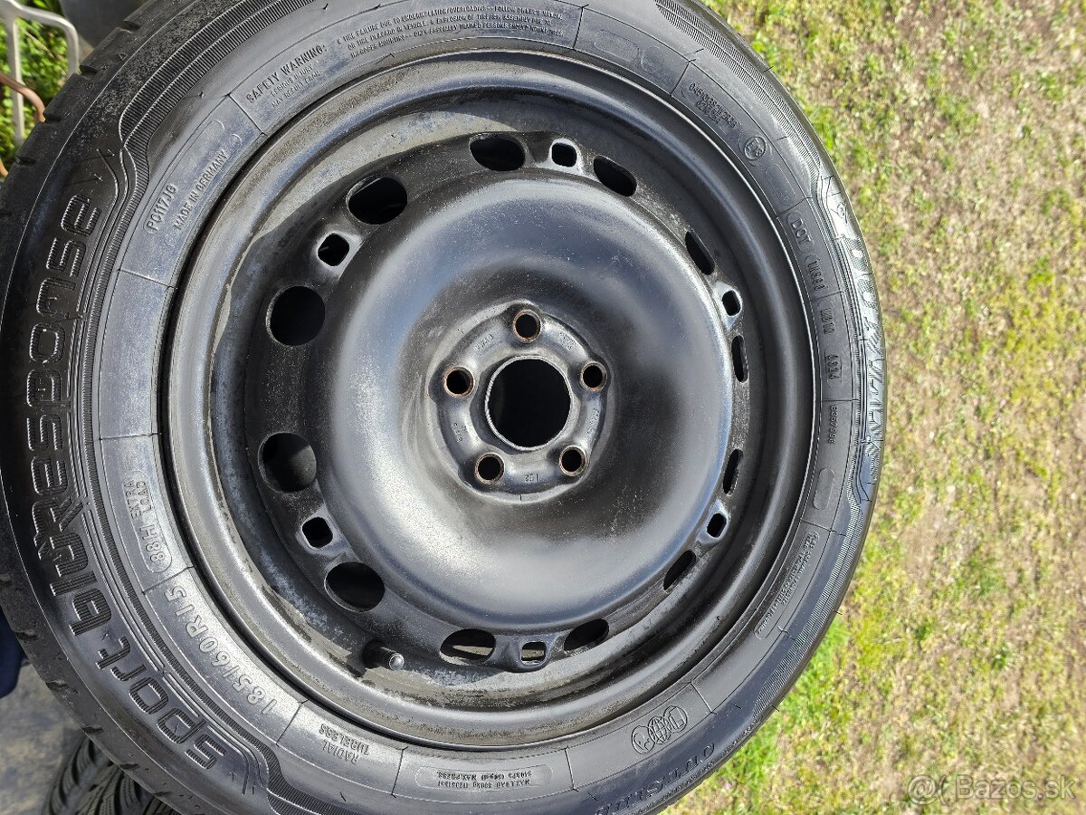 185/60r16 dunlop včetně disku 5x100 škoda vw