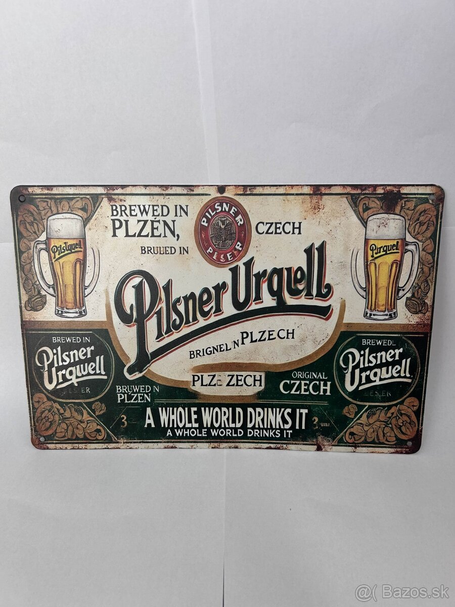 Plechová ceduľka do garáže - Pilsner Urquell