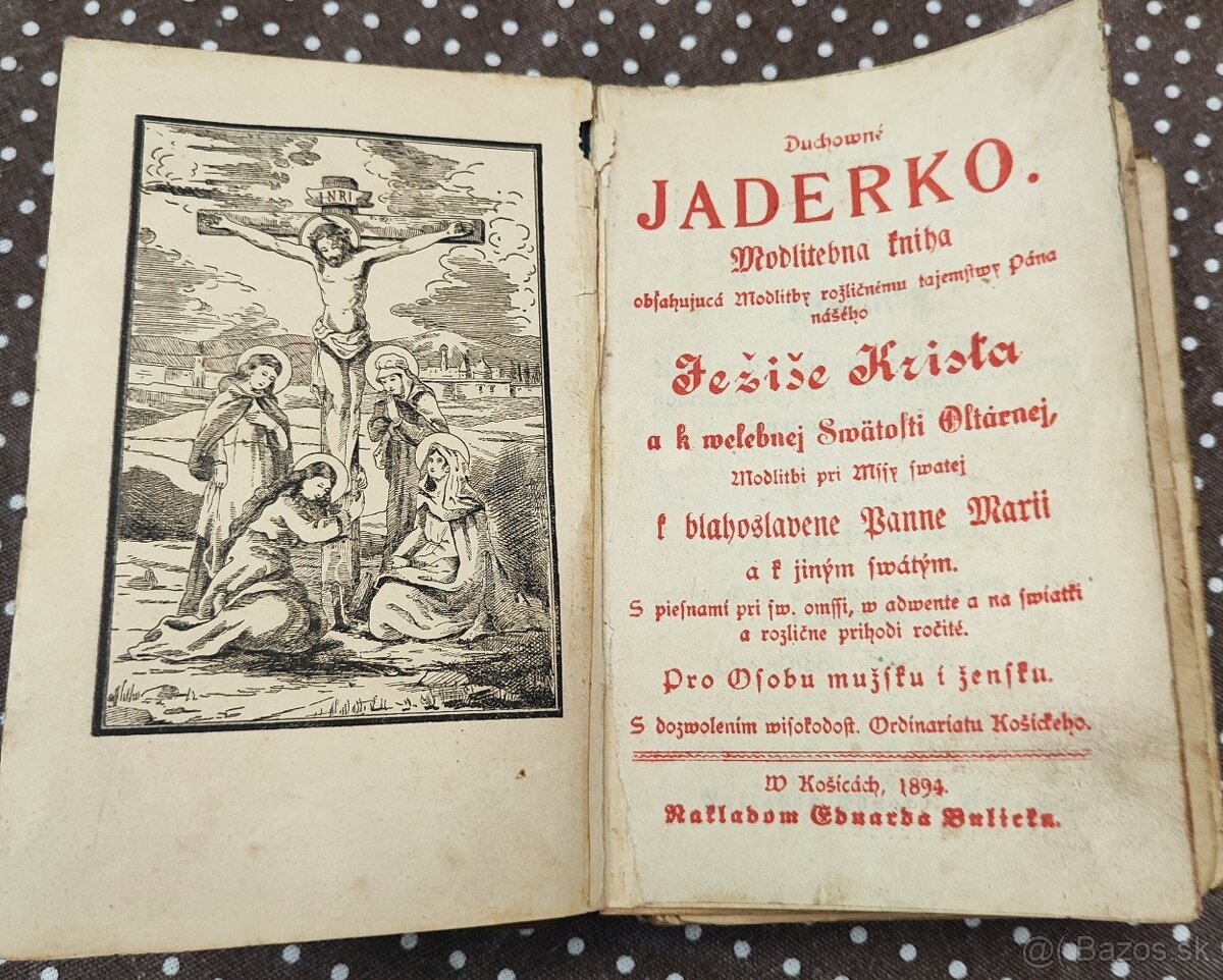 Modlitebná knižka z r. 1894