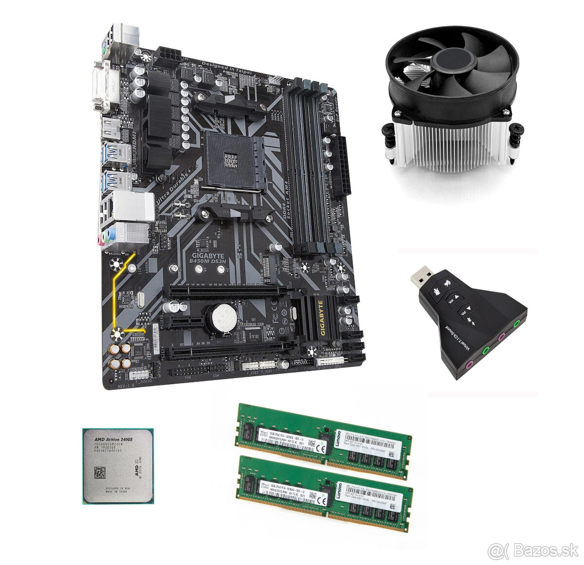 Gigabyte B450M DS3H-CF + cpu + ram