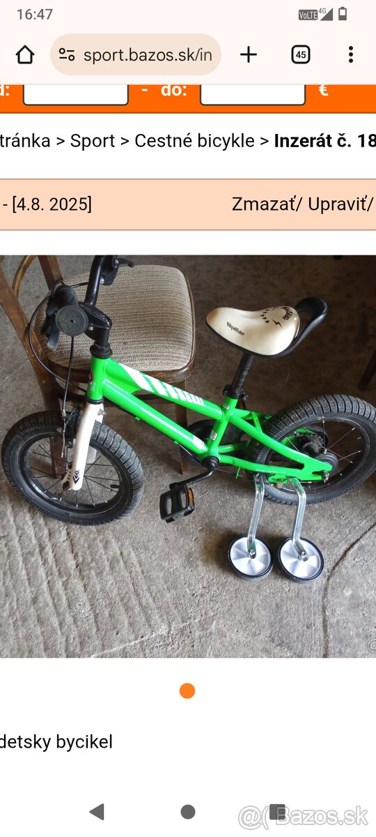 Predám detsky bicykel