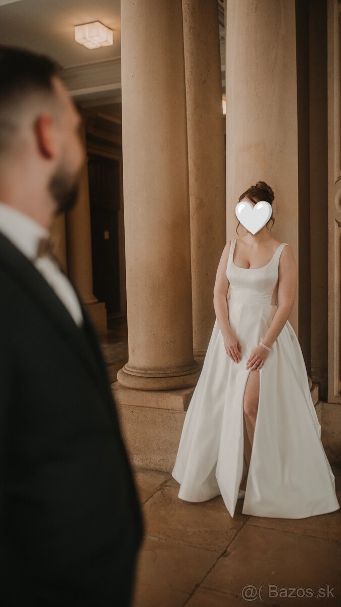 Svadobné šaty saténové - šité na mieru