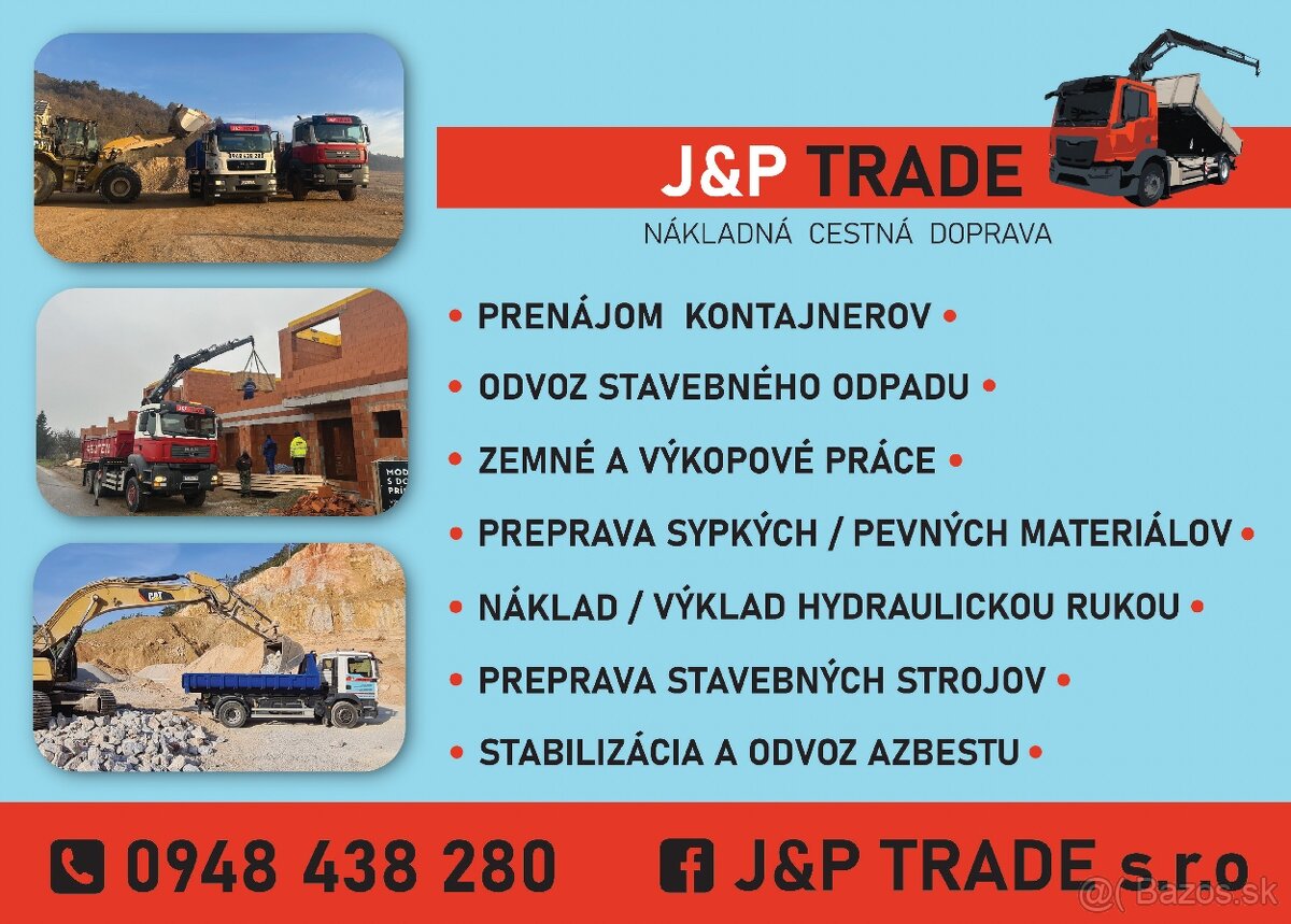 Prenájom kontajnerov, odvoz odpadov, dovoz sypkých materialo