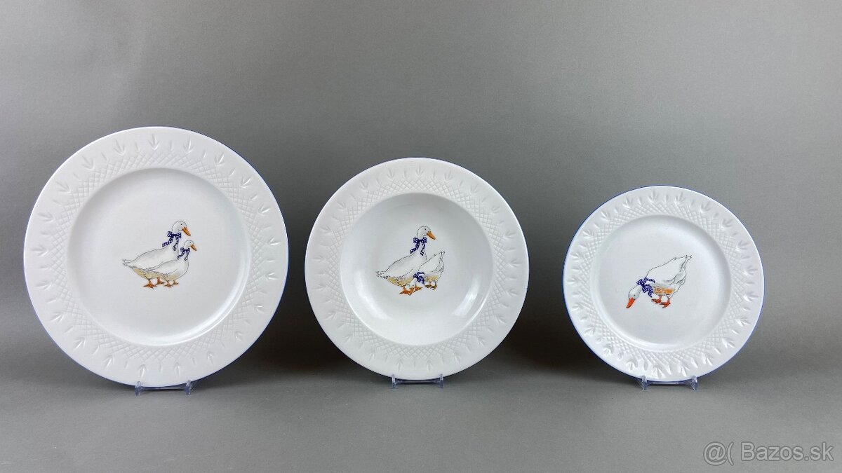 Tanierová súprava pre 6 osôb husi, modrá linka