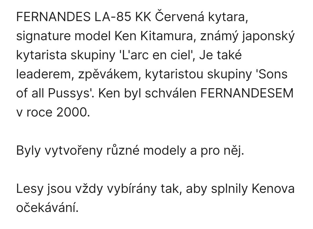 Fernandes LA-55KK Japan  prodám
