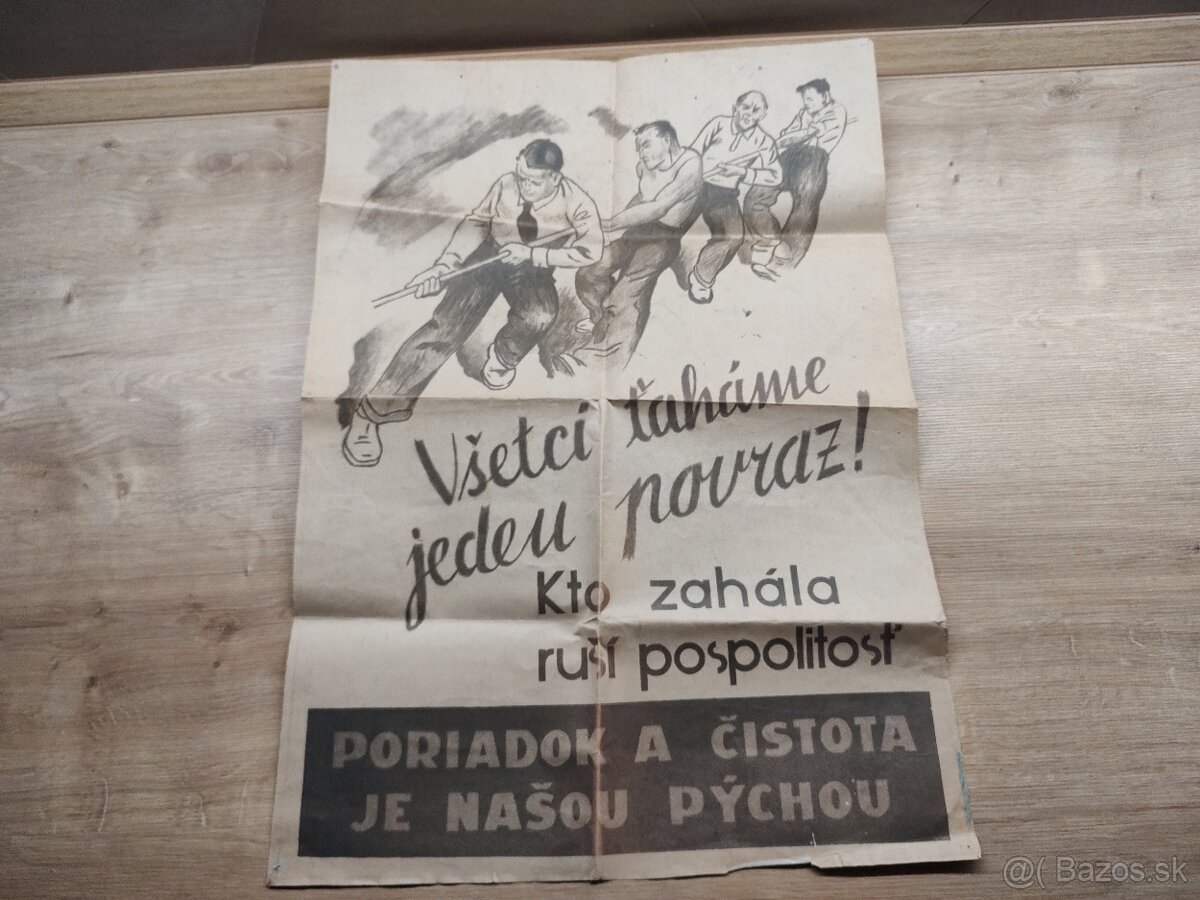 propagačný plagát Všetci ťaháme jeden povraz Slovenský štát