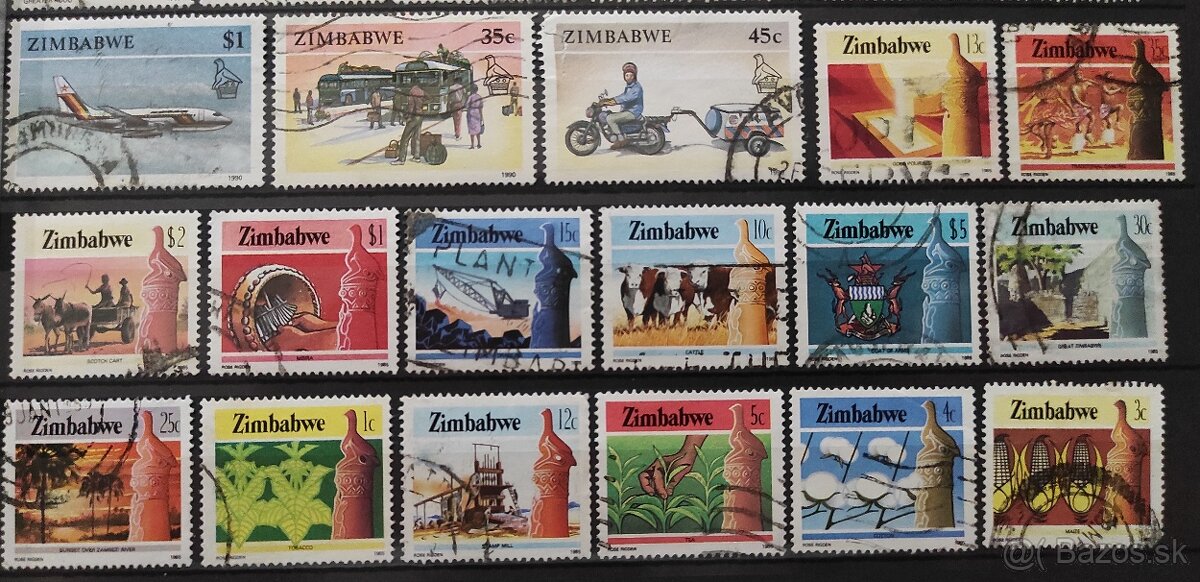 Známky Zair, Zimbabwe