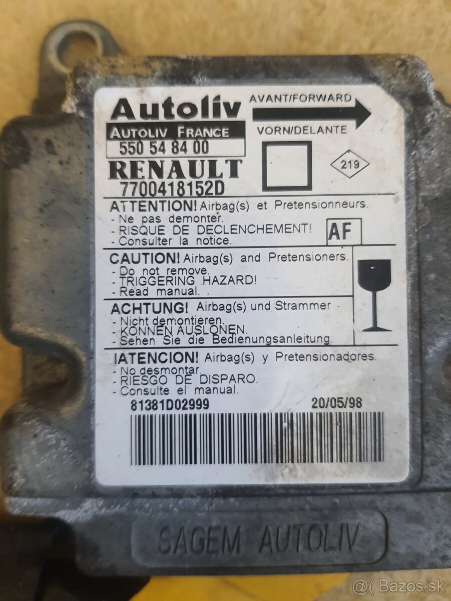 Riadiaca jednotka AIRBAG Renault megane