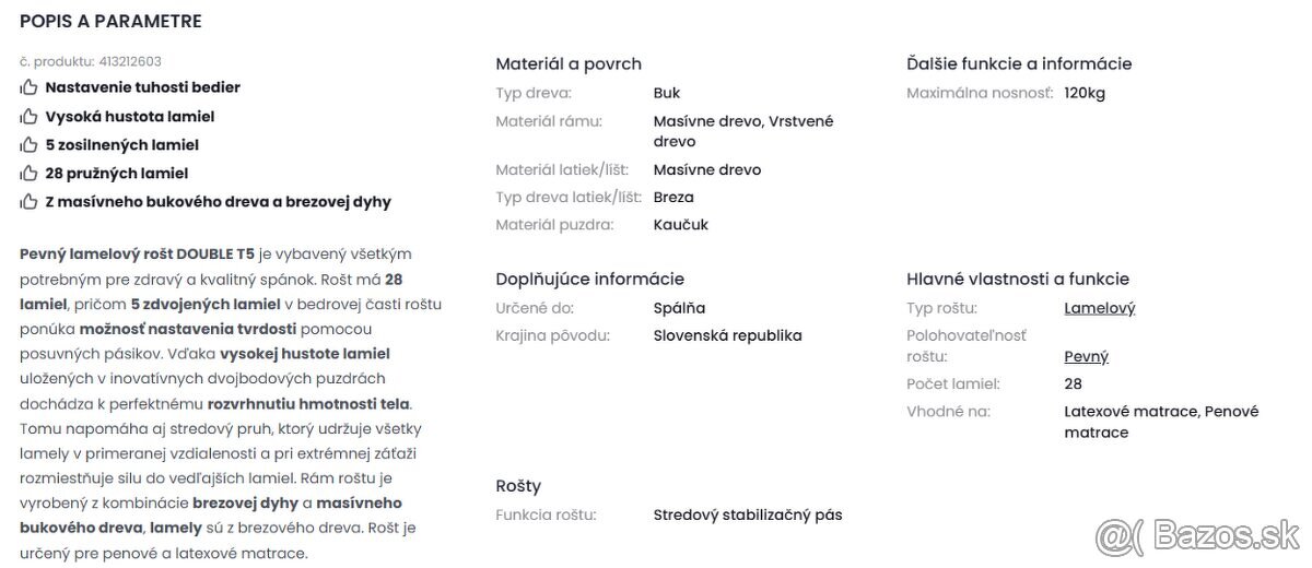Pevny lamelvy rost 140 x 00 cm