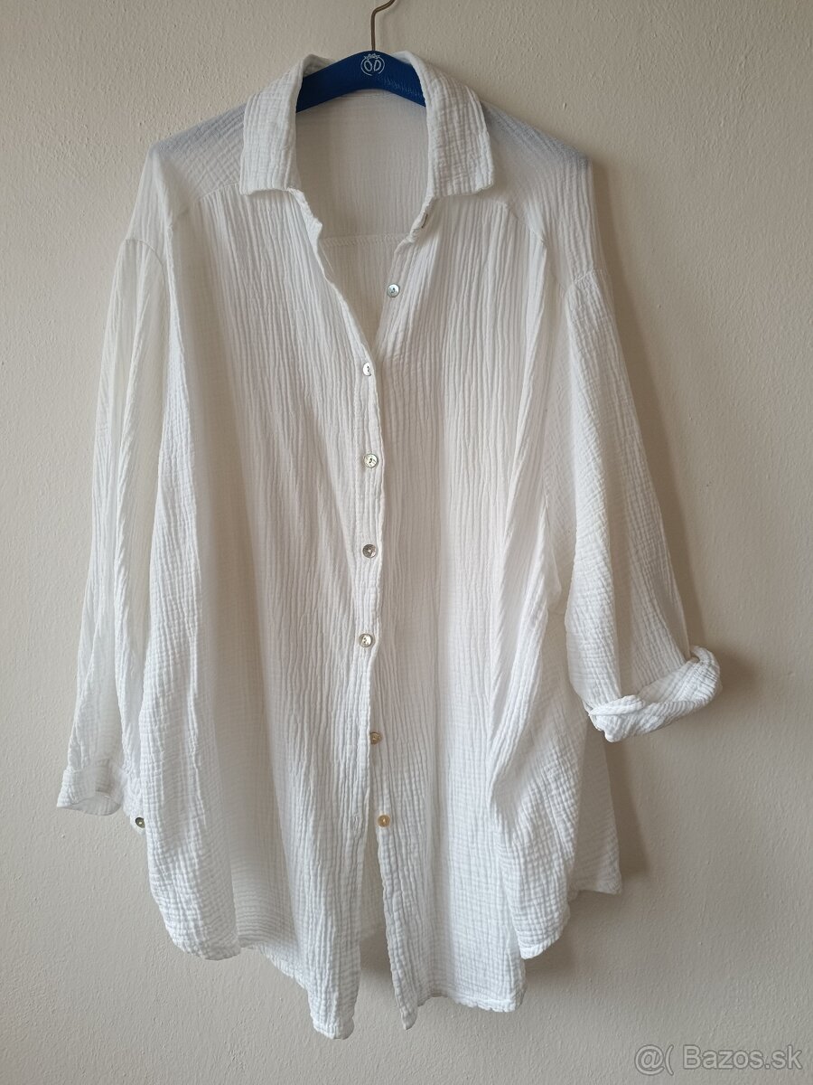 Biela bavlnená košeľa