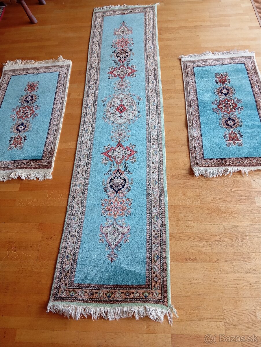 Set luxusných hodvábnych Tabríz - ručne viazaných kobercov