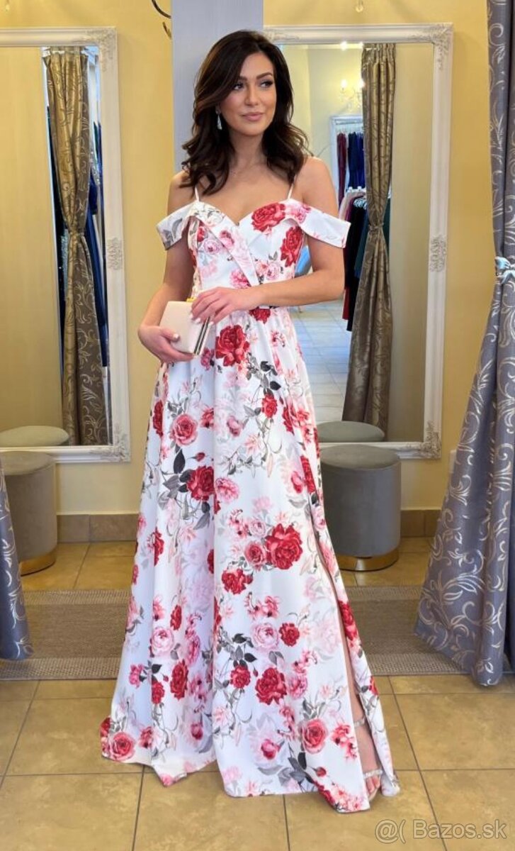 dámske kvetované spoločenské šaty veľ.36